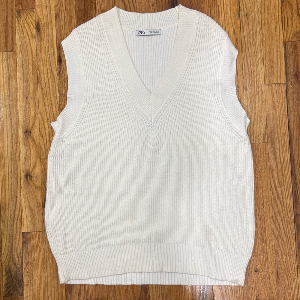 Oversized ZARA Sweatervest, White